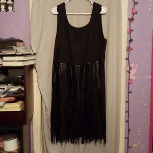 Lane Bryant black fringe dress